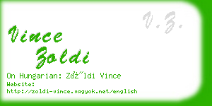 vince zoldi business card